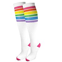 Premium Striped Adult Knee High Tall Athletic Skater Tube Socks