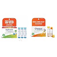 Boiron Hydrastis Canadensis 6C Post-Nasal Drip Relief Homeopathic Medicine 3 Count and Chestal Cough & Mucus Relief Pellets 2 Count