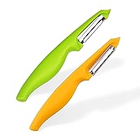 2-Piece Stainless Steel Peeler, Household Kitchen Tool, Fruit and Vegetable Grater, Light Green and Egg Yolk Yellow