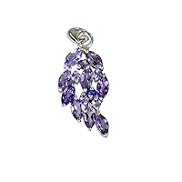 Superb 925 Sterling Silver Genuine Amethyst Pendant for Girl's