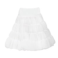 I.C. Collections Little Girls White Bouffant Half Slip Petticoat Tea Length