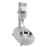 Dog Standing Water Dispenser Feeder Bowl, 500ml No Drip Automatic Water Bottle Food Feeder Adjustable Height
