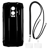 Blackview BV9300 Case + Universal Mobile Phone Lanyards, Neck/Crossbody Soft Strap Silicone TPU Cover Bumper Shell for Blackview BV9300 (6.7”)
