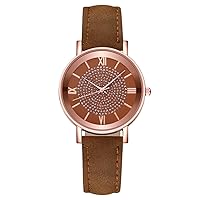 Fashion Color Watch for Women, Gierzijia Gypsophila Watch for Girl, Ladies Sun Pattern Leather Band Roman Scale Quartz Wrist Watch, Gift for Mother, Wife and Friends
