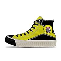 Popular Graffiti (56), yellow4 Custom high top lace up Non Slip Shock Absorbing Sneakers Sneakers with Fashionable Patterns, 5.5 Women/4 Men