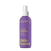 ATTITUDE Rinse-free Hair Detangler Spray for Kids, EWG Verified Leave In Product, Plant- and Mineral-Based Ingredients, Vegan, Vanilla & Pear, 8 Fl Oz