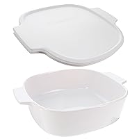 Corningware (1) A-2-B 2L Just White Pyroceram Small Dish W/Corningware A-2-PC White 2Qt / 3Qt Lid