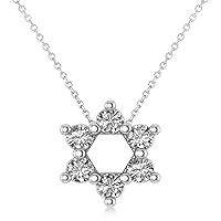Allurez 14k Gold Diamond Star of David Pendant Necklace (0.60ct)