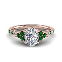 Choose Your Gemstone Oval Shaped Petite Cathedral Diamond CZ Ring rose gold plated Oval Shape Petite Engagement Rings Minimal Modern Design Birthday Gift Wedding Gift US Size 4 to 12