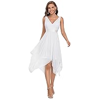 Ever-Pretty Women's Vintage V Neck Irregular Hem Lace A Line Chiffon Cocktail Dresses 00207