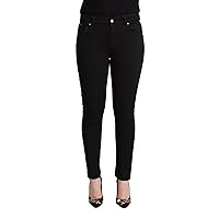 Dolce & Gabbana Black Cotton Mid Waist Denim Slim Fit Jeans IT42|M