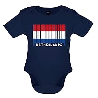 Netherlands Barcode Style Flag - Organic Babygrow/Body Suit