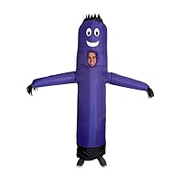 LookOurWay Air Dancers Inflatable Tube Man Costume - Wacky Waving Inflatable Tube Guy Blow Up Halloween Costume - Adult Size - Purple