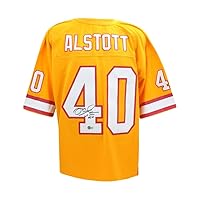 Mike Alstott Autographed Tampa Bay Mitchell & Ness Orange Football Jersey (XL) - BAS