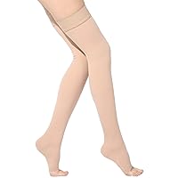 Ztl Thigh High Compression Stockings Women Men, 30-40 mmHg, Open Toe