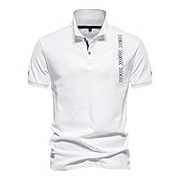 Men's Polo Shirts 2024 Short Sleeve Knit Polo Shirt Slim Fit Fashion Casual Classic Button/Zipper Polo Shirts for Men