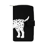 Dalmatian Dog Funny RFID Blocking Wallet Slim Clutch Organizer Purse with Credit Card Slots for Men and Women