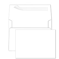 Blank Note Cards and Envelopes 5 x 7 Flat Cardstock and A7 Envelopes Self Seal 100 Pack for Wedding, Invitations, DIY Cards, Thank You Cards & All Occasion (Unfolded)