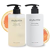 Daily body care routine combo, Refreshing body wash, shower gel, Moisturizing body lotion for dry skin Perfumed with Grapefruit Citrus Scent, for Women & Men, 10.1Fl.Oz