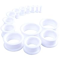 WBRWP 20/28pcs Ear Stretching kit Set - Hollow Hard Silicone Plugs and Tunnels - Ear Expander Gauges Stretcher Body Piercing Jewelry