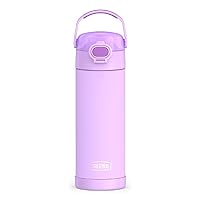 THERMOS FUNTAINER 16 Ounce Stainless Steel Vacuum Insulated Bottle with Wide Spout Lid, Neon Purple