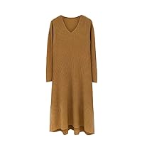 Women Autumn Elegant Long Dress Wool Dresses Womens Clothes Outfits Party Clothing Woman Black Casual