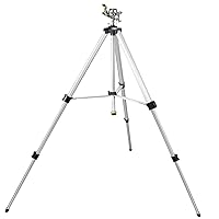 STYDDI Heavy Duty Impact Sprinkler on Tripod Base, Extra Tall Metal Pulsating Telescoping Tripod Sprinkler for Large Area, Yard, Lawn, Garden, Waters up to 90 Ft. Diameter, Legs Extends Up to 50-inch