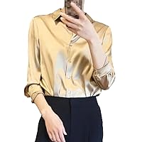 Black Single-Breasted Straight Loose Chiffon Thin Long-Sleeved Shirt Fashionable Spring and Autumn Top Large Size