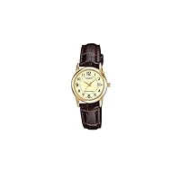 Casio LTP-V002GL-9B Women's Gold Tone Leather Band Easy Reader Dial Date Watch