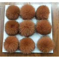 Faux Fur Pom Poms Hat Ball Pom Pom Large Hair Balls for DIY Beanies Shoes Scarves Gloves Bags Knitting Accessories ( Color : Brown , Size : 1pcs )