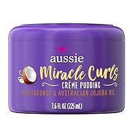 Aussie Miracle Curls Coconut Oil Cream Pudding - Paraben-Free Styling for Curly Hair (7.6 fl oz)