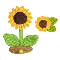 2pcs DIY Cute Sunflower in Flowerpot with Small Sunflower Crochet Kit for Beginners Adults Knitting Starter Kit Step by Step Video Instructions