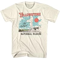 Yellowstone Old Faithful National Park Mens Short Sleeve T Shirt Vintage Style Graphic Tees