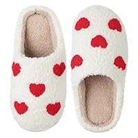 Menore Cute House Slippers for Womens Mens Retro Soft Warm Fuzzy Slippers Memory Foam Cloud Slides Slip-on Cozy Winter Indoor Bedroom Pillows Flat Shoes