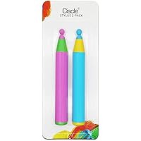 Youth Series Kids Stylus Pen for Touch Screen, Fun Crayon Stylus Compatible for Apple iPad Air Mini Pro, Kids Edition Tablet, Dragon Touch, Galaxy Tab A E, Chromo Android Tablets (2 Pack)