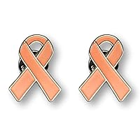 2 Pc Uterine Cancer Awareness - Made to Last Enamel Ribbon Pins With Metal Clasp - 2 Pins - Show Your Support For Uterine Cancer