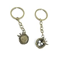 Antique Bronze Keychain Key Chain Tags Keyring Ring Jewelry Making Charms Supplies KC0577 Pearl Bird Nest