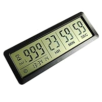 VOCOO Dual Kitchen Timer, Dual Channels Countdown Count up Digital Stopwatch  with LED Display, Black, Battery Included 