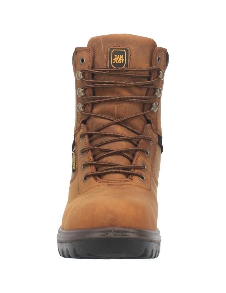 Dan Post Boots Mens Poplar 8 Inch Waterproof Steel Toe Work Safety Shoes Casual - Brown