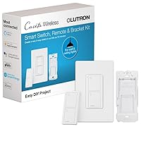 Caseta Switch & Remote-Wireless Control | 3-Way Switch | Compatible with Alexa, Apple HomeKit, and the Google Assistant | P-PKG1WS-WH | White