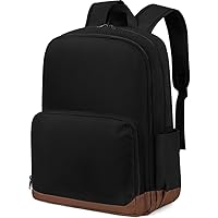 Vorspack Backpack for Women Men - Lightweight Bookbag with Padded Slot for Work College Travel - Black