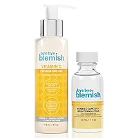 Vit C Dark Spot Lotion and Vitamin C Exfoliating Gel for Skin Brightening and Blemishes Removal