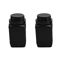 Othmro 2Pcs Plastic Bottles Lab Chemical Reagent Bottles 500ml/17oz Wide Mouth Plastic Containers Liquid/Solid Square Sample Storage Containers Sealing Bottles Black with Anti-theft Cap for food store