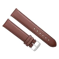 Ewatchparts 18MM LEATHER SMOOTH WATCH STRAP BAND COMPATIBLE WITH MEN ROLEX WATERPROOF LIGHT BROWN