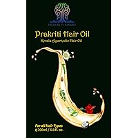 Prakriti Hair Oil, with Bhringraj, Amla, Bhoomi Amla, Coconut Oil, Almond Oil, Hibiscus Flower, Henna seeds, Vetiver roots, Indigo leaves, Castor Oil