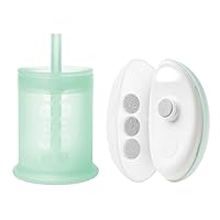 Olababy Silicone Training Cup with Straw Lid (Mint) + Baby Nail Trimmer Bundle