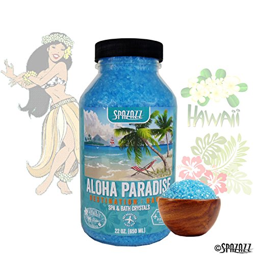 Spazazz SZCH SPZ-303 Hawaii Aloha Paradise Destination Crystals Container, 22 oz. Aromatherapy, 1.3 Pound (Pack of 1), Blue
