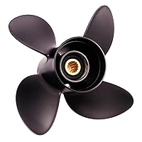 Rareelectrical New Aluminum Propeller Compatible with Yamaha T8 8 Spline 8 8-20 Hp for Years 2001-2016 by Part Number 3113-093-10 Diameter 9.25 Pitch 10 Blades 4 Spline Tooth 8 Right Hand Rotation