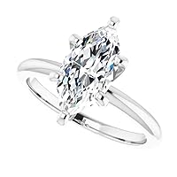 Gleaming Minimalistic Engagement Ring, Marquise Cut 2.10CT, Colorless Moissanite Ring, 925 Sterling Silver, Solitaire Engagement Ring, Wedding Ring, Perfact for Gift Or As You Want