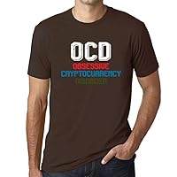 Men's Graphic T-Shirt OCD Obsessive Cryptocurrency Disorder Short Sleeve Tee-Shirt Vintage Birthday Gift Novelty Tshirt
